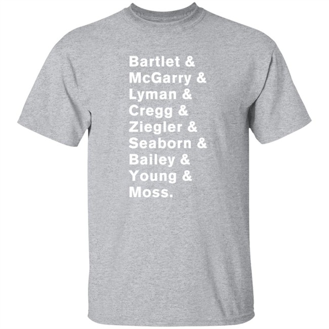 Pop Threads President Bartlet & Staff List Of Names Graphic T Shirt Bartlet Mcgarry Lyman Cregg The West Wing T Shirt Hoodie