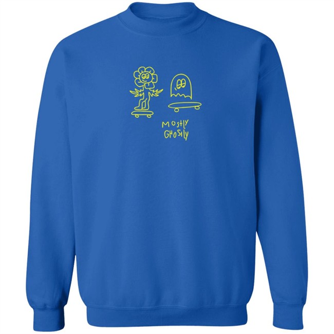 Lonely Ghost Merch Mostly Ghostly Crewneck Sweatshirt Lonely Ghost Merch Mostly Ghostly Crewneck Sweatshirt