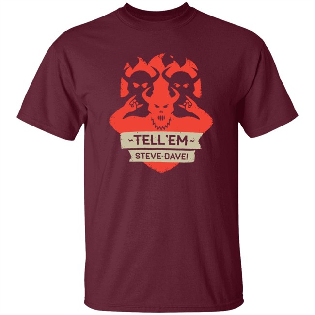Tesd Merch Tell Em Steve Dave Demonic Shield T Shirt Tesd Merch Tell Em Steve Dave Demonic Shield T Shirt