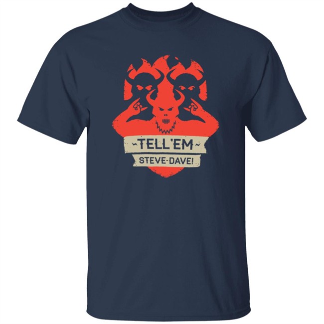 Tesd Merch Tell Em Steve Dave Demonic Shield T Shirt Tesd Merch Tell Em Steve Dave Demonic Shield T Shirt