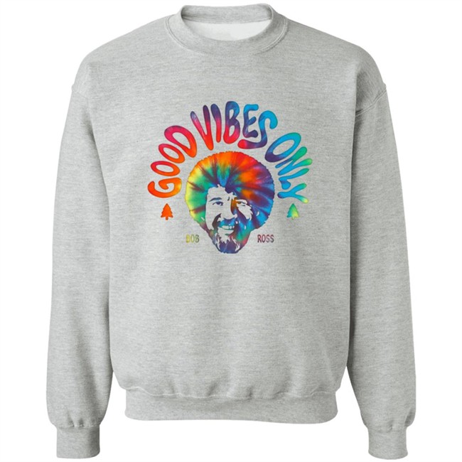 Pop Culture Merch Bob Ross Good Vibes Only Graphic Tee Shirt Pop Culture Merch Bob Ross Good Vibes Only Graphic Tee Shirt