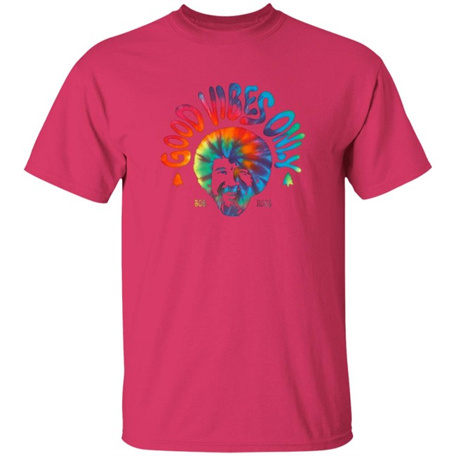 Pop Culture Merch Bob Ross Good Vibes Only Graphic Tee Shirt Pop Culture Merch Bob Ross Good Vibes Only Graphic Tee Shirt