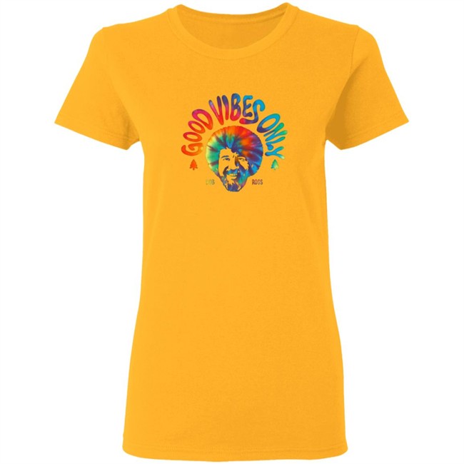 Pop Culture Merch Bob Ross Good Vibes Only Graphic Tee Shirt Pop Culture Merch Bob Ross Good Vibes Only Graphic Tee Shirt