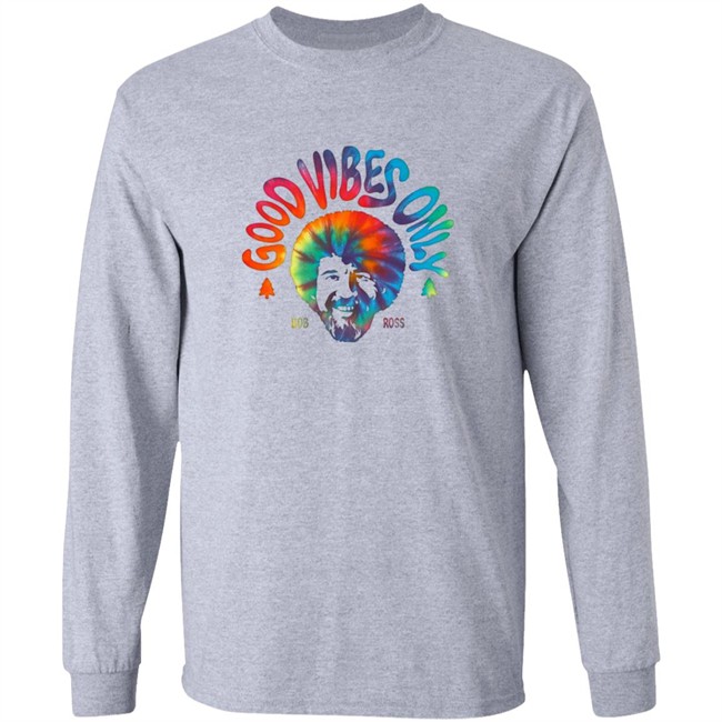 Pop Culture Merch Bob Ross Good Vibes Only Graphic Tee Shirt Pop Culture Merch Bob Ross Good Vibes Only Graphic Tee Shirt