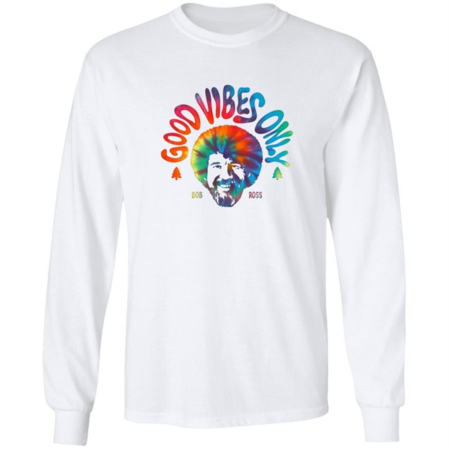 Pop Culture Merch Bob Ross Good Vibes Only Graphic Tee Shirt Pop Culture Merch Bob Ross Good Vibes Only Graphic Tee Shirt