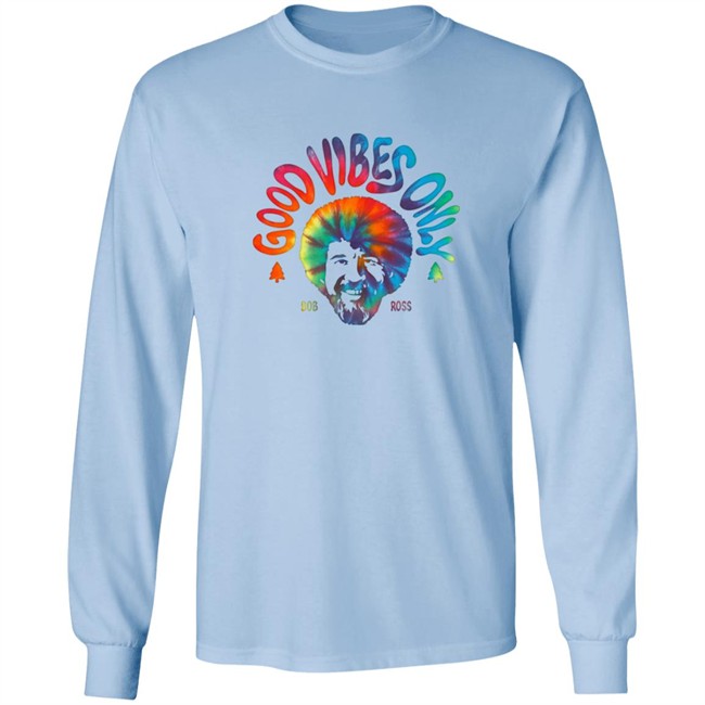 Pop Culture Merch Bob Ross Good Vibes Only Graphic Tee Shirt Pop Culture Merch Bob Ross Good Vibes Only Graphic Tee Shirt
