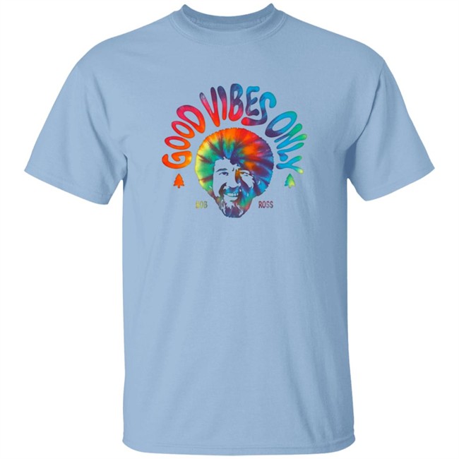Pop Culture Merch Bob Ross Good Vibes Only Graphic Tee Shirt Pop Culture Merch Bob Ross Good Vibes Only Graphic Tee Shirt