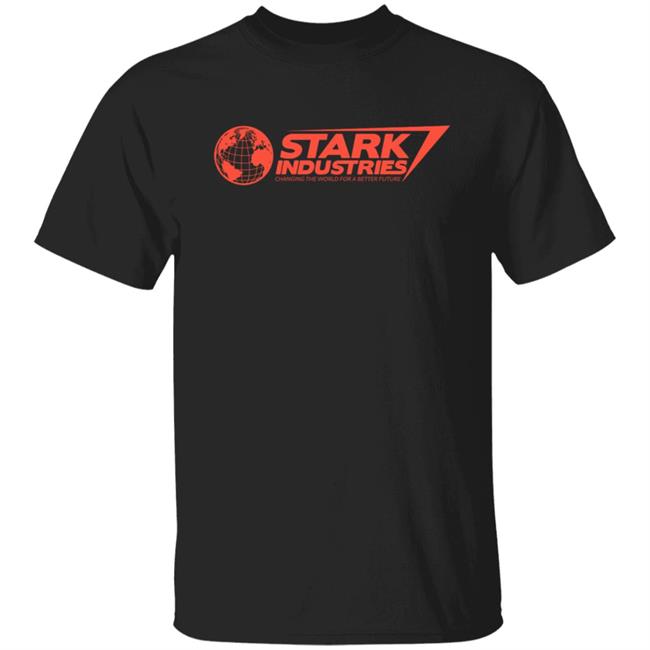 Stark Industries Changing The World For A Better Future Corporate Logo Iron Man Mens T Shirt