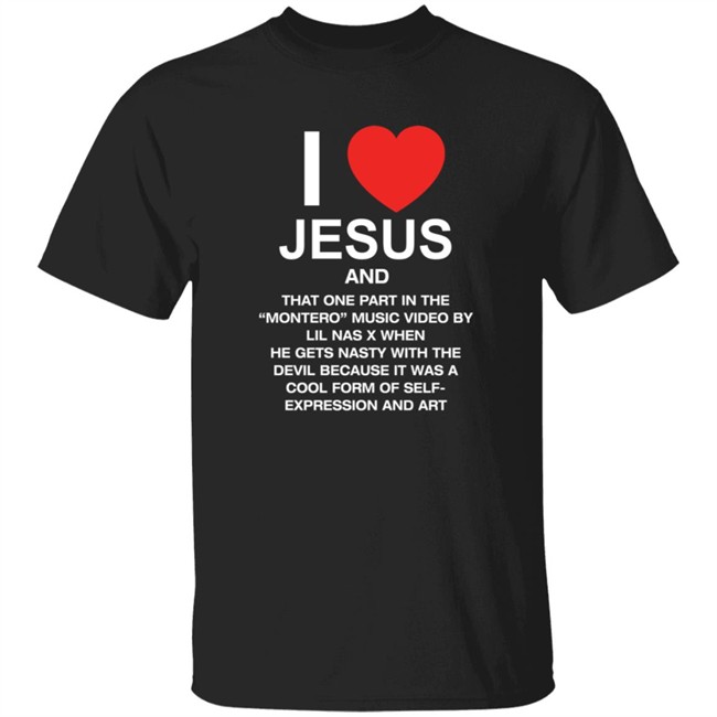 Pizzaslime Store Merch I Love Jesus And Montero T Shirt Lilnasx Pizzaslime Store Merch I Love Jesus And Montero T Shirt Lilnasx
