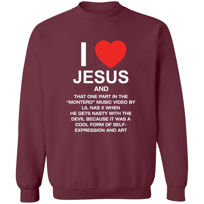Pizzaslime Store Merch I Love Jesus And Montero T Shirt Lilnasx Pizzaslime Store Merch I Love Jesus And Montero T Shirt Lilnasx