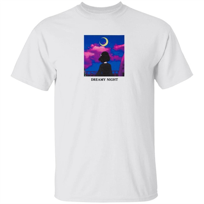 Lilypichu Merch Dreamy Night Tee Shirt White Lilypichu Merch Dreamy Night Tee Shirt White