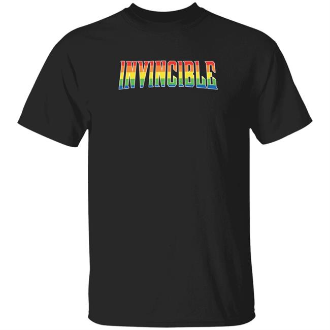 Skybound Merch Pride 2021 Invincible Rainbow Stripes Tee Shirt