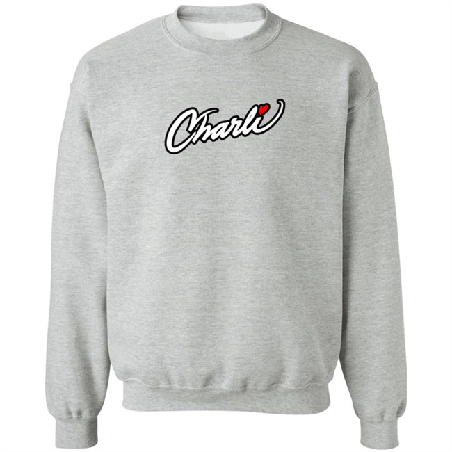 Fake Charli Merch Charli Script Hoodie White Fake Charli Merch Charli Script Hoodie White