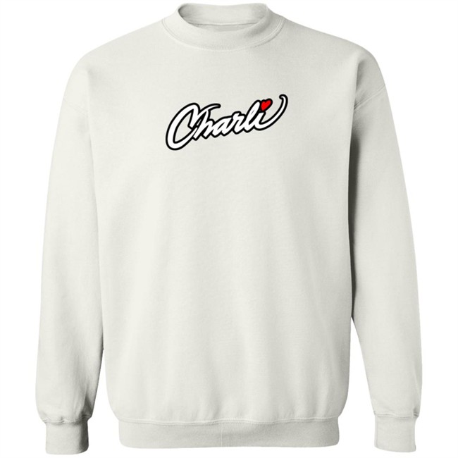 Fake Charli Merch Charli Script Hoodie White Fake Charli Merch Charli Script Hoodie White