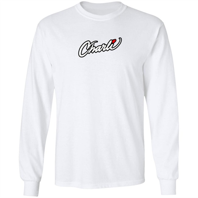 Fake Charli Merch Charli Script Hoodie White Fake Charli Merch Charli Script Hoodie White