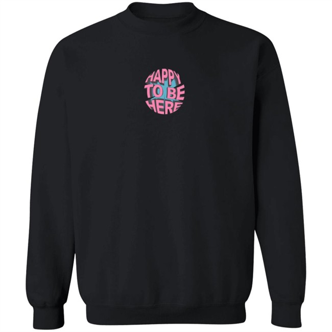 Space Zebra Merch Happy To Be Here Black Tee Space Zebra Merch Happy To Be Here Black Tee