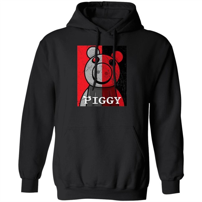 Piggy Merch Split Face Distressed Black T Shirt Piggy Merch Split Face Distressed Black T Shirt