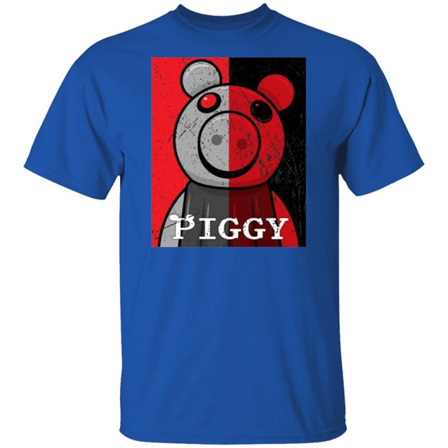 Piggy Merch Split Face Distressed Black T Shirt Piggy Merch Split Face Distressed Black T Shirt