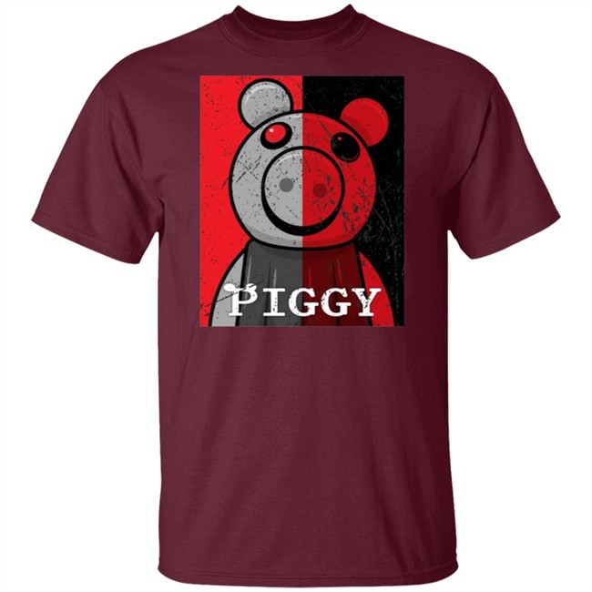 Piggy Merch Split Face Distressed Black T Shirt Piggy Merch Split Face Distressed Black T Shirt