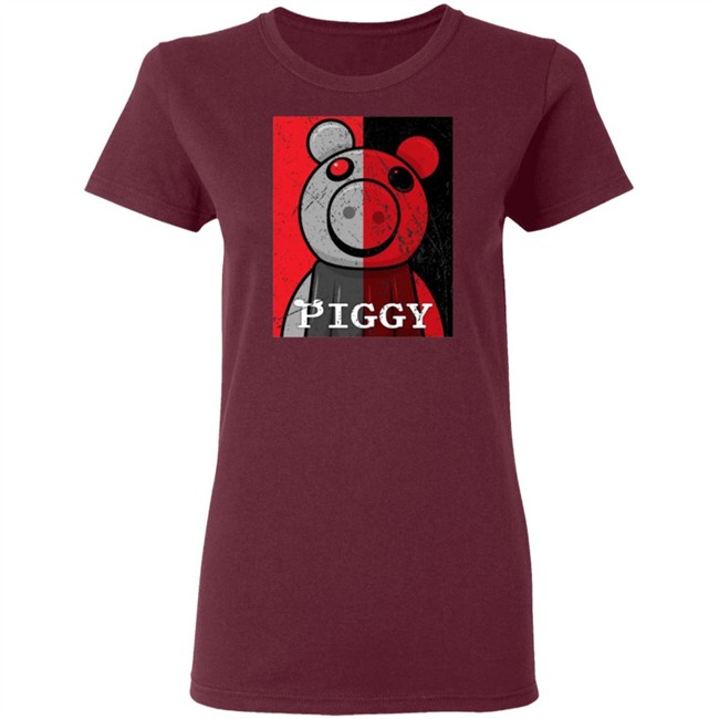 Piggy Merch Split Face Distressed Black T Shirt Piggy Merch Split Face Distressed Black T Shirt