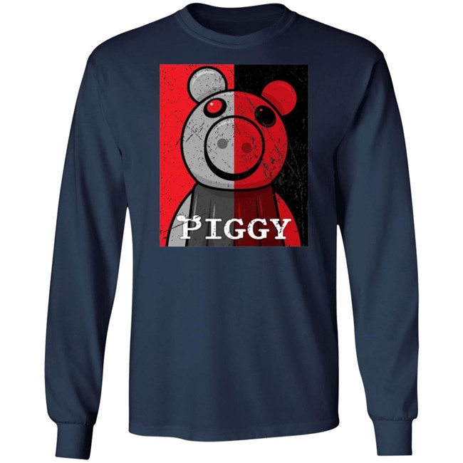 Piggy Merch Split Face Distressed Black T Shirt Piggy Merch Split Face Distressed Black T Shirt